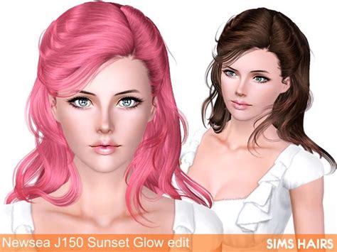 Newseas J150 Sunset Glow Hairstyle Retextured By Sims Hairs Sims