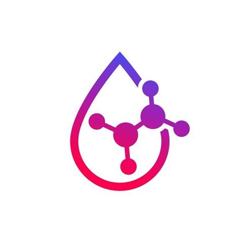 Acid Drop Icon With A Molecule Premium Vector Freepik Vector