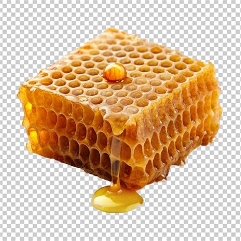 Premium PSD Honeycomb With Honey Drop Isolated Transparent Background