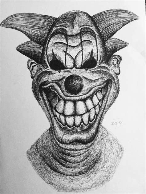 Pin by Weißer Hai on CLOWN | Creepy drawings, Scary clown drawing ...