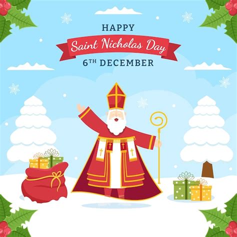 D A De San Nicol S O Plantilla De Fondo De Sinterklaas Ilustraci N