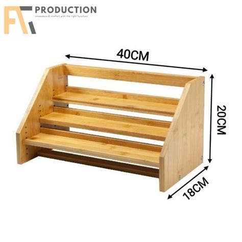 Jual Rak Bumbu Dapur Model Tangga Kayu Pinus Solid Shopee Indonesia