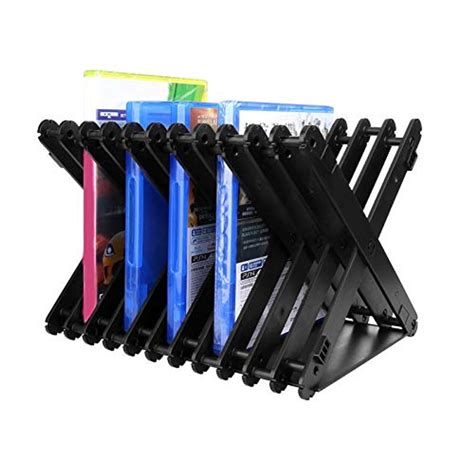 11 Disc Game Storage Tower Stand Foldable Game Card Holder Shelf DVD CD ...