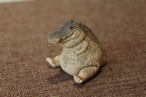 Chubby Crocodile Figurine Handmade Ceramic Tea Pet Made of - Etsy