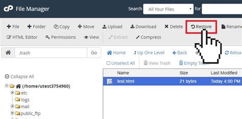 Cpanel File Manager Deleting And Restoring Files And Folder