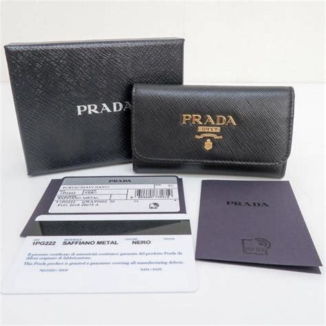 プラダ Prada サフィアーノ 6連キーケース 1pg222 フック1本欠品 中古 質イコー