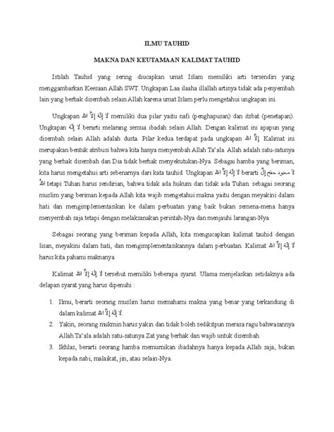 Kalimat Tauhid Adalah 5