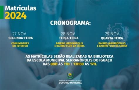 Secretaria De Educação Divulga Cronograma De Matrículas Para O Ano