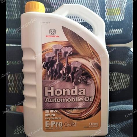 Jual Honda Automobile Oil E Pro Gold Fully Synthetic Sae W Sn Gf