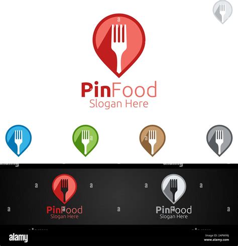 Pin Healthy Food Logo Template Organic Vector Designfor Menu