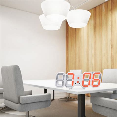 3D LED Wandklok Modern Digitale Tafel Klok Alarm N Grandado