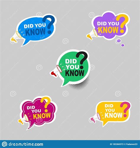 Did You Know Label Banner Sticker With Speech Bubble Stock Vector