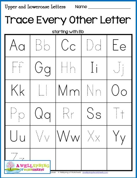 Traceable Alphabet Chart For Upper And Lower Case Worksheets