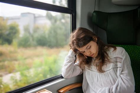 Teenage Girl Sleeping In Train During Trip Stock Image Image Of Sleepy Teen 261411449