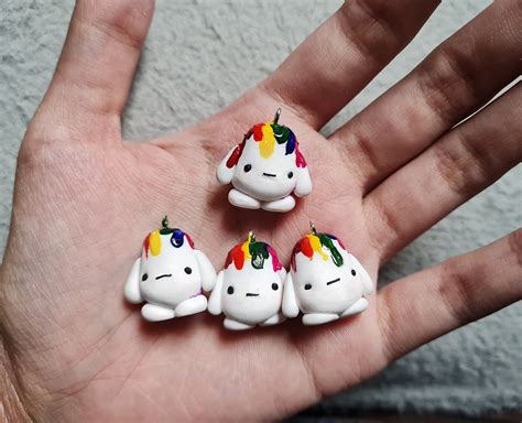 Cute Polymer Clay Charm Rainbow Drip Buddy Etsy