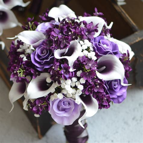 Purple Wedding Bouquet Calla Lily Bouquet Calla Lilies Etsy