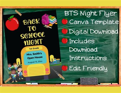 Editable Back to School Night Flyer Back to School Night - Etsy