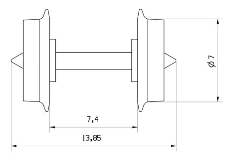 Roco 96504 Radsatz 13 85 7 Mm H0e Einseitig Isoliert 1 70