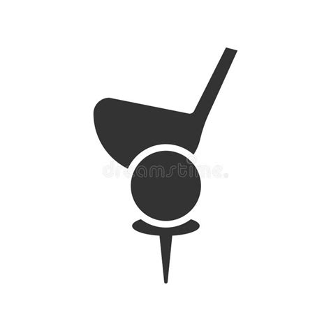 Golf Icon Ball And Putter Symbol Sign Golfing Vector Stock