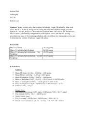 Chem Lab Docx Zachary Tan Nehring P6 9 11 16 Hydrate Lab Abstract We