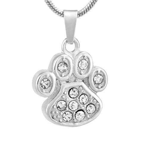 Paw Print Jewelry Urn- Sweet Sparkling Memorial for Pet