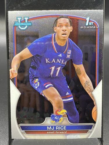 Bowman University Chrome Basketball U Mj Rice St Base Card