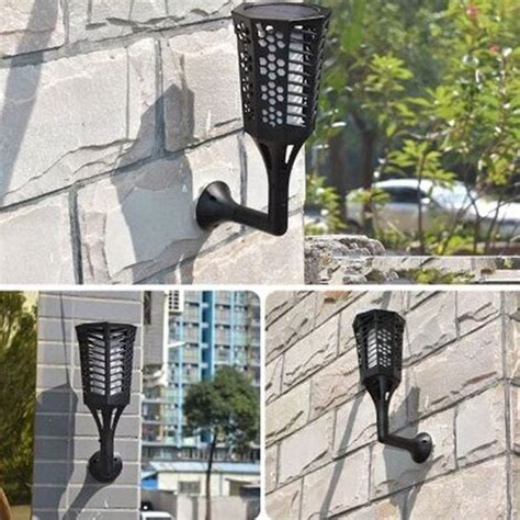 Luminária Solar Tocha Fogo Jardim Espeto Luz LED Efeito Chama Lual