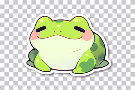 Cute Chubby Frog Smiling Sticker - Free Download Funny Stickers