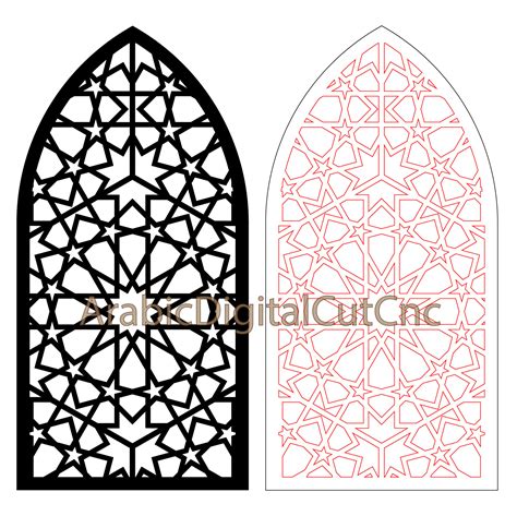 Islamic Arabic Arch Window Door Geometric Laser Cutting Cnc Templates