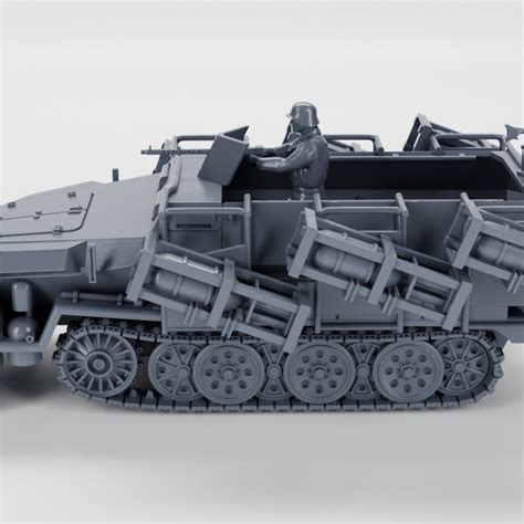 3D Printable Half Track Sd Kfz 251 1 II Ausf B Stuka Zu Fuss