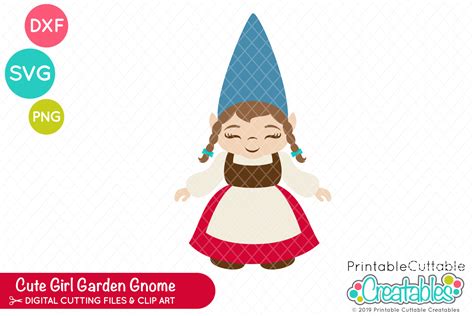 Girl Gnome Svg 261134 Scrapbooking Design Bundles