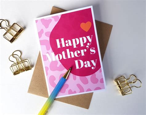 Happy Mothers Day Card Mum Mom Mam Card Bright Colourful Abstract