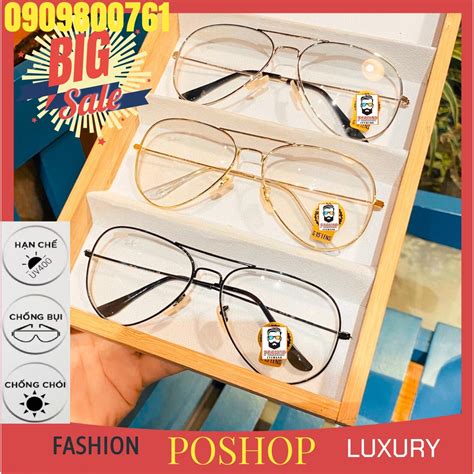 GIÁ GỐC Mắt kính mát Nam Nữ TRÒNG THUỶ TINH kiểu phi công cao cấp gọng kim loại HOT TREND