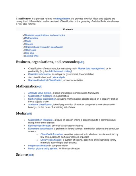 Classification Biology