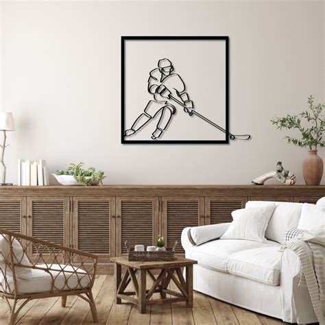 Hockey Metal Wall Art Hockey Wall Decor Hockey Metal Sign Etsy