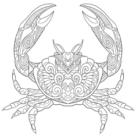 Blue Crab Drawing Sketch Coloring Page