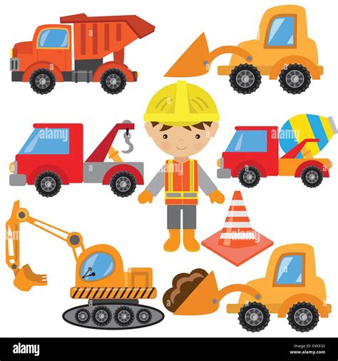 Constructionworkerprofessionoccupationboycutecartoonillustration