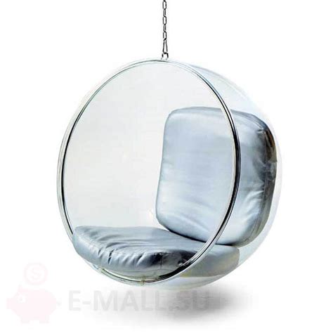 Кресло пузырь Bubble Chair, прозрачное подвесное размер 113 см, белый ...