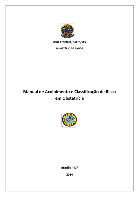 Pdf Manual De Acolhimento E Classifica O De Risco Em Obstetr Cia