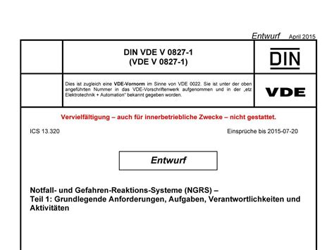 Neue Norm Din Vde V Notfall Und Gefahren Reaktionssysteme