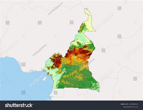 High Detailed Vector Cameroon Physical Map Stock Vector (Royalty Free) 2152880123 | Shutterstock