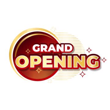 Grand Opening Typography Logo in Red and Gold