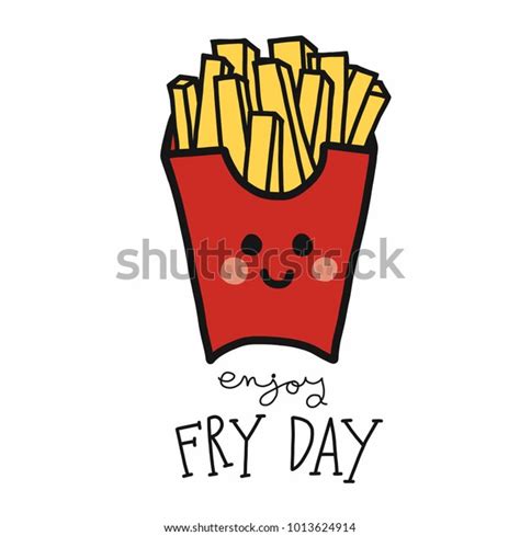 Enjoy Fry Day Frenchfries Cartoon Vector Stock Vector Royalty Free