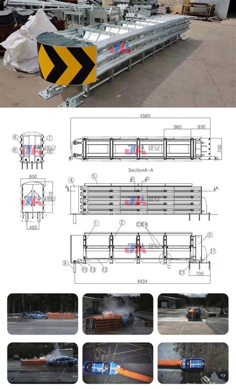 Galvanized Powder Coated Anti Corrosion Highway Crash Cushions Barrier