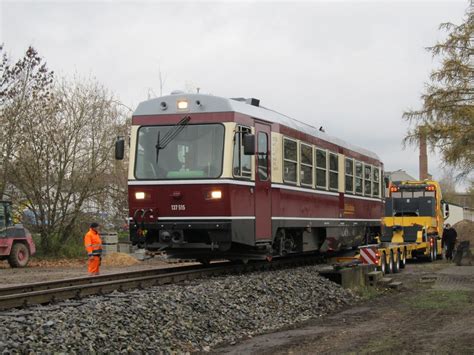 Triebwagen der Döllnitzbahn in Mügeln eingetroffen Döllnitzbahn