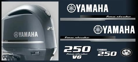 Yamaha 250hp Four Stroke V6 Outboard Decal Set Kit Stickers £7772 Picclick Uk