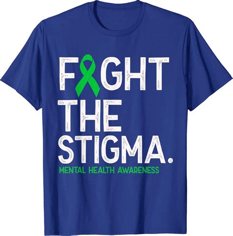 Fight The Stigma Green Ribbon Mental Health Awareness T Shirt