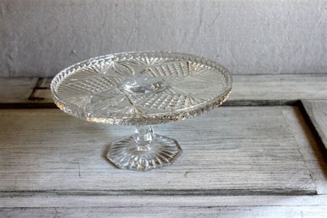 Eapg Cake Stand Antique Glass Pedestal Cake Plate Etsy