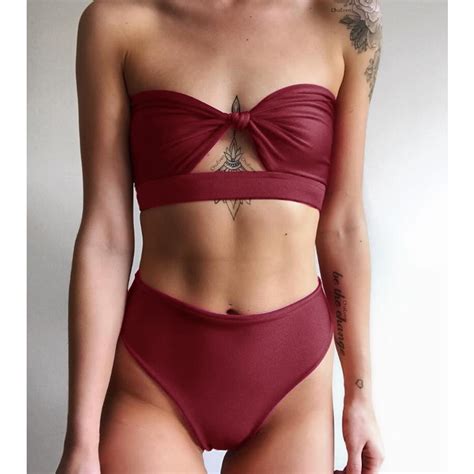 Alta Cintura Bikini Conjunto De Mujeres Traje De Ba O Sexy Bikini Traje