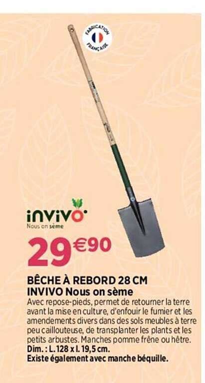 Offre Bêche à Rebord 28 Cm Invivo Nous On Sème chez Delbard